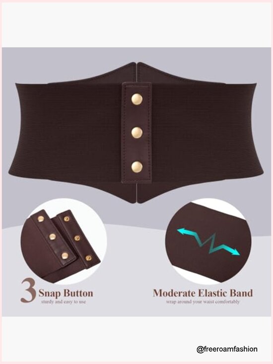 Wide Elastic Corset Belt with Gold Buckle for Daily Cosplay Halloween main image 4